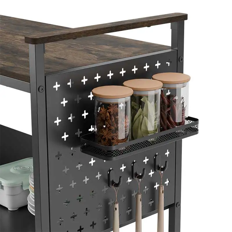 Wireking Baker Rack 3 Tier Metal Kitchen Storage Rack Microwave Oven Shelf Multipurpose Storage Rack With Diy Pegboard