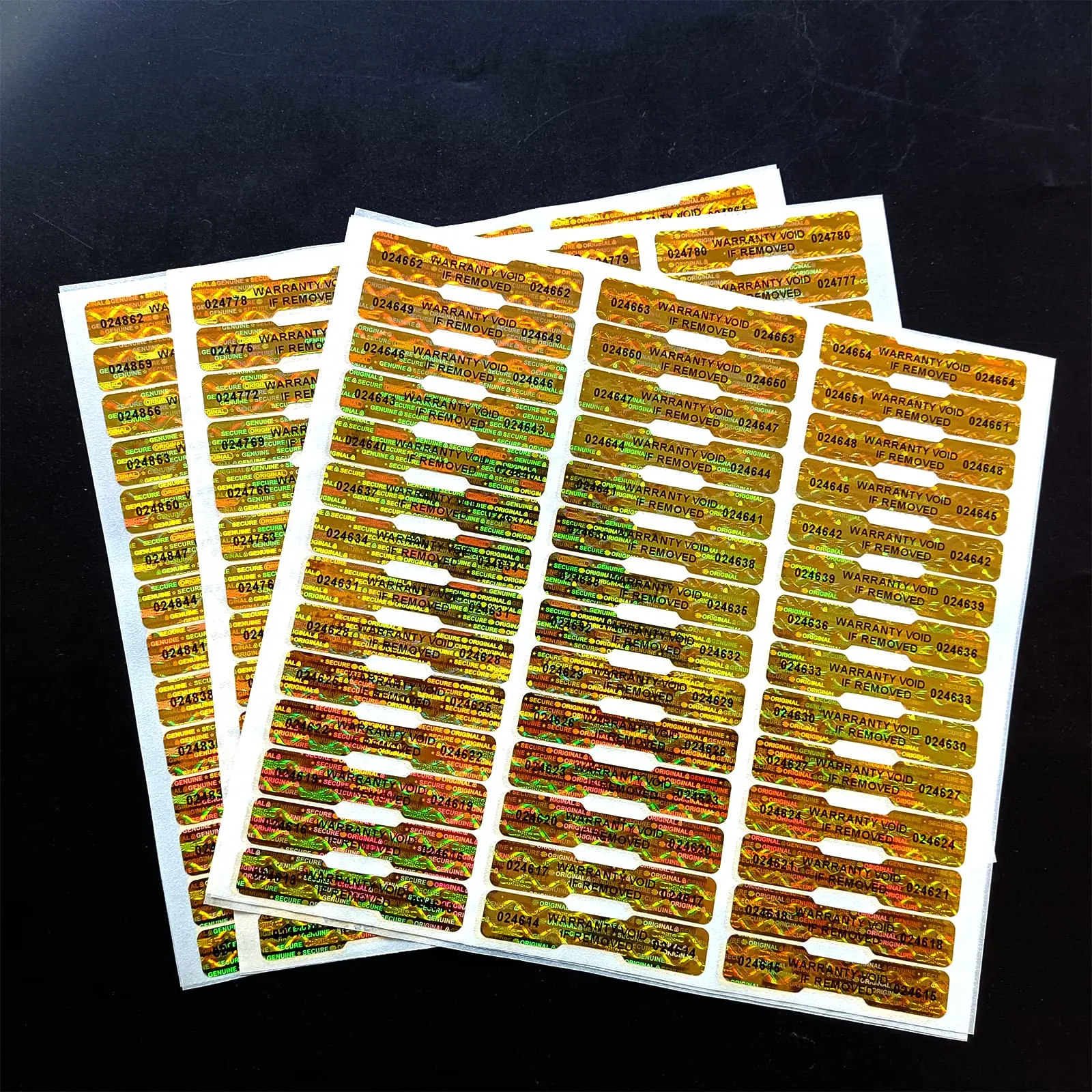 Minfly Digital Printing Custom Hologram Warranty Security Seal Removed Tamper Evident Void Holographic Laser Stickers Label