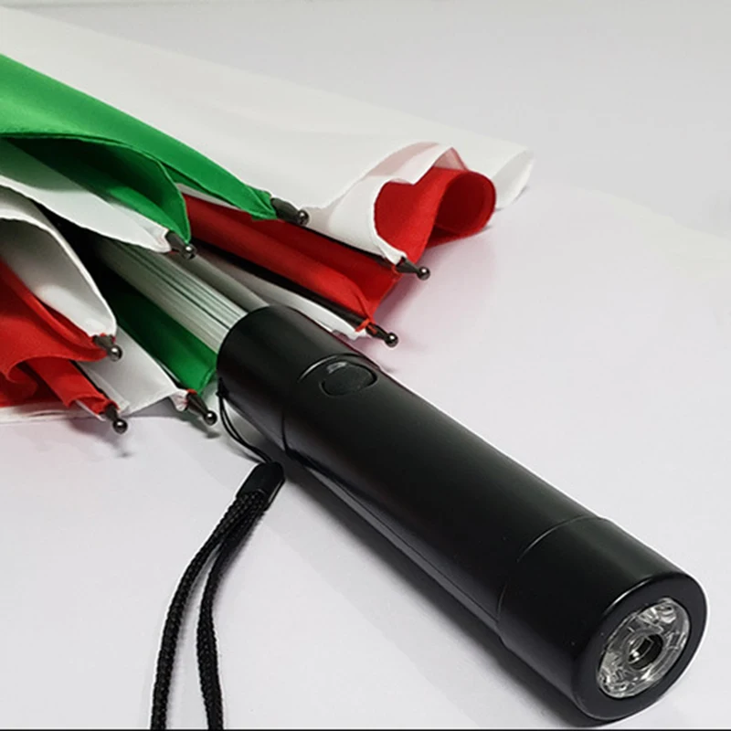 Yubo 27 inch hand open windproof colorful led light umbrella custom logo straight umbrella