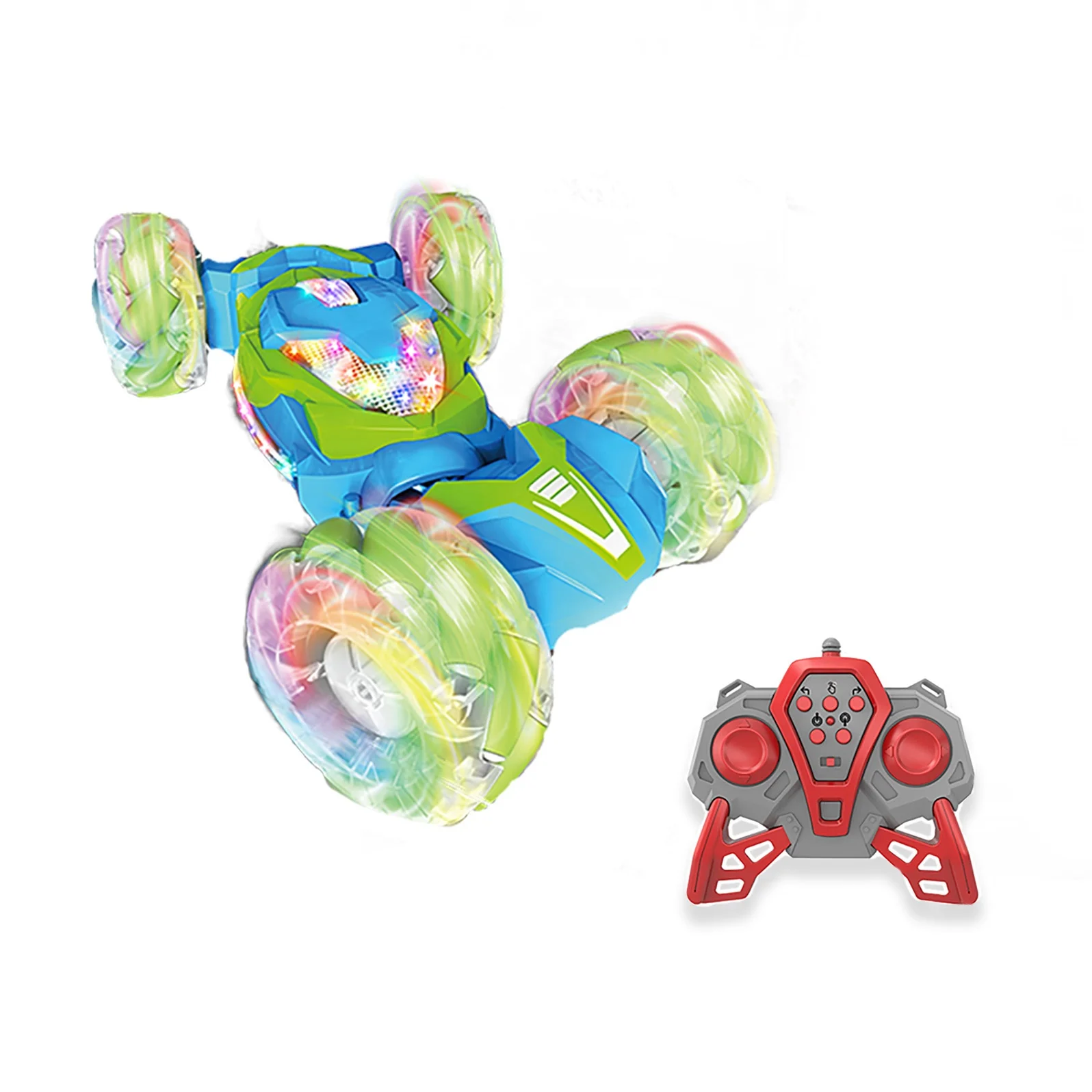 KUNYANG 2.4GHz off road light children plastic function running car toy twist game high speed rc stunt car toys for kids