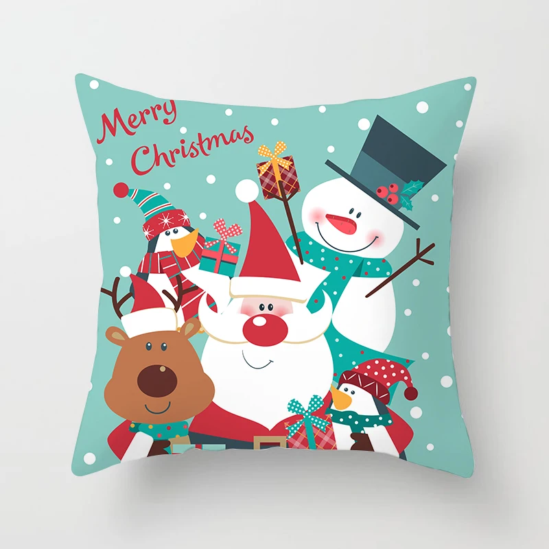 Merry Christmas lovely cartoon printed cushion cover sofa cushion cover box Christmas ornament