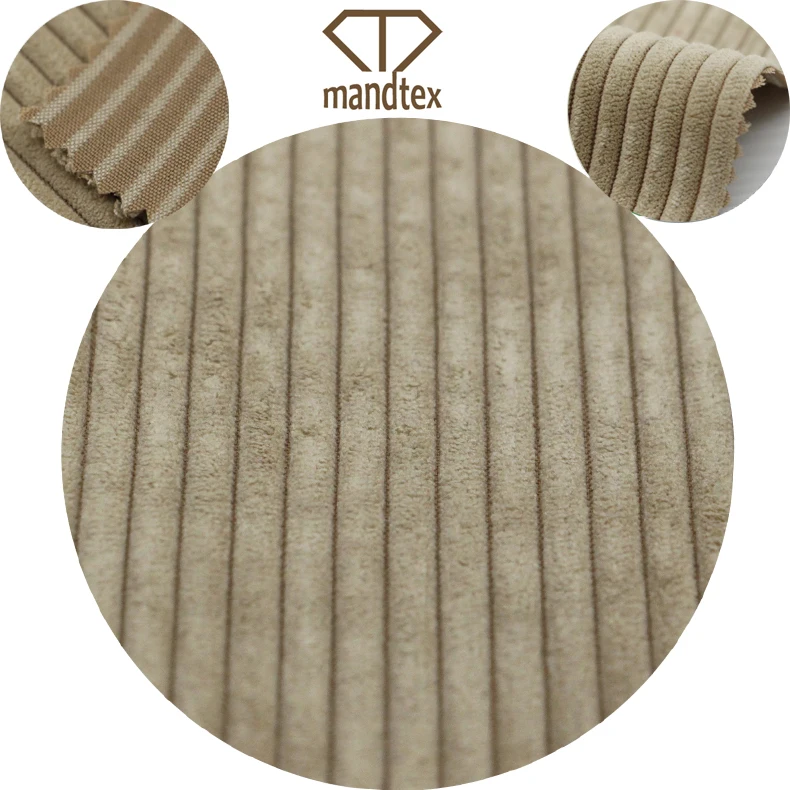 China Good Quality Classic 4.5 Wale Polyester Nylon Comfortable Medium Heavy  Corduroy Fabric for Sofa Furniture Upholstery