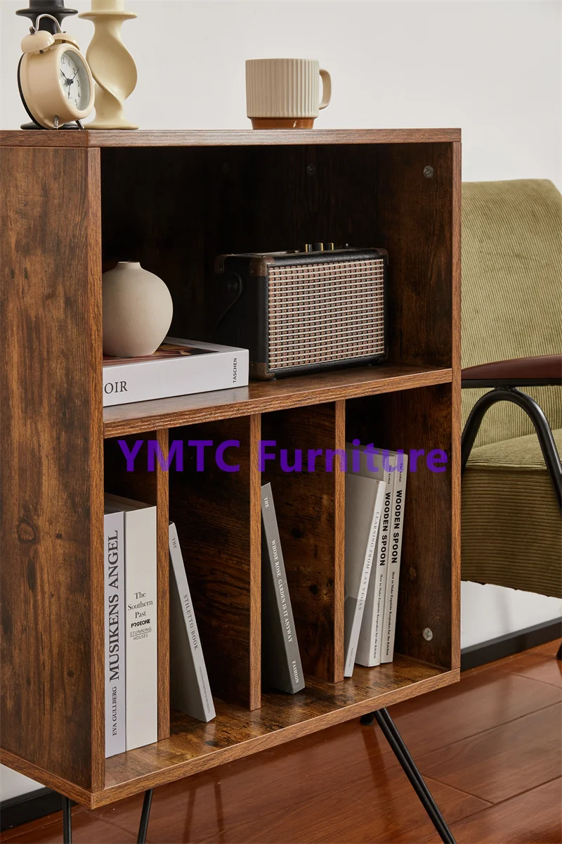 Wooden And Iron Furniture Multi-layer shelf living room side table