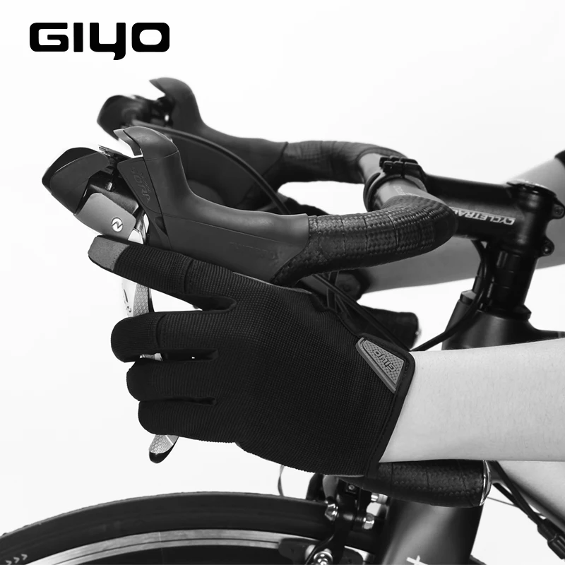 GIYO Bicycle Full Finger Gloves Mountain Bike Touch Screen Windproof Warm Men and Women Autumn and Winter Style  Bike Parts
