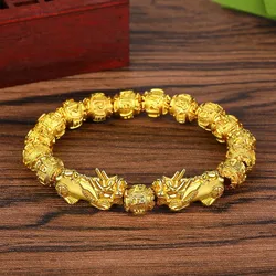 2020 New Product Ideas 18K Gold Plated Bead bracelet Fengshui Pi Xiu Bracelet Wealth Good Luck Bracelets for Mens Women