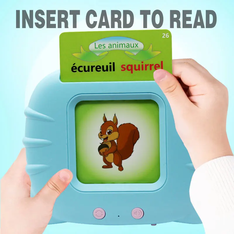 Voiced Sight Cartoon 224 Words Resource Spelling Puzzle Ages 2-6 Educational Toys French Learning Machine Talking Flash Cards