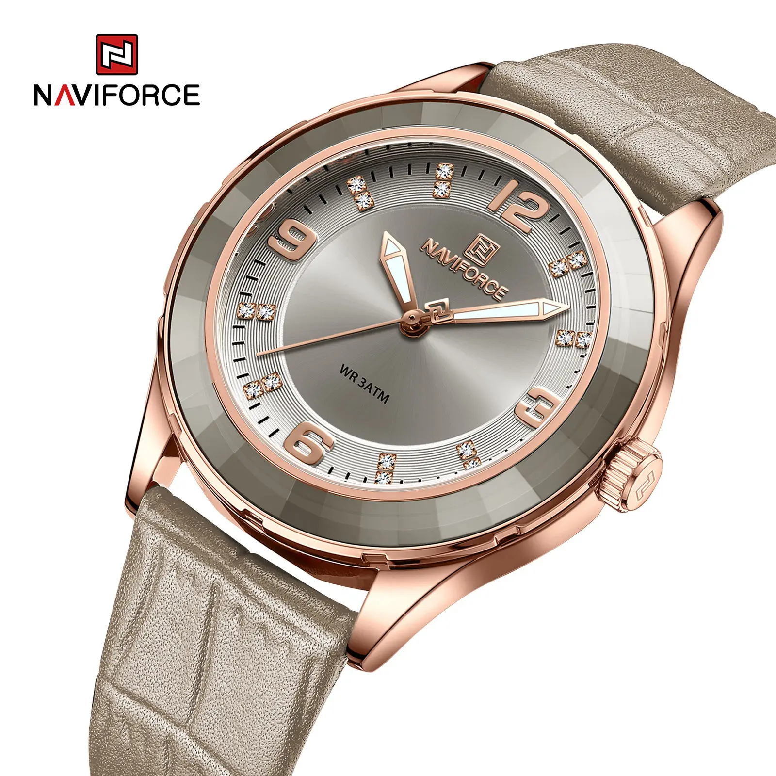 NAVIFORCE  5040 NF5040New Women Watch Top Brand Fashion Original Lady Girl Wristwatch Leather Bracelet Waterproof Female Clock