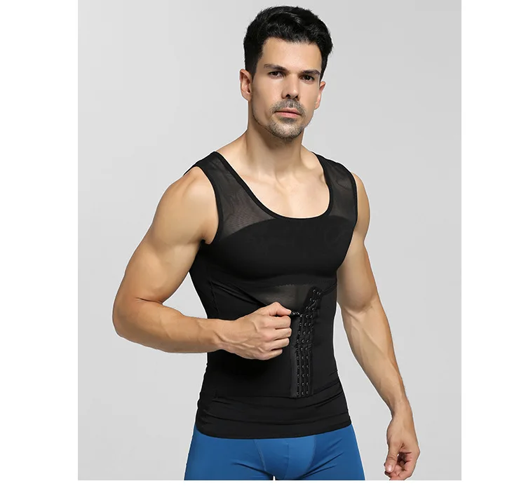 Men Compression Tight Vest Body Shape wear Slimming Tummy Waist Trainer Girdle top