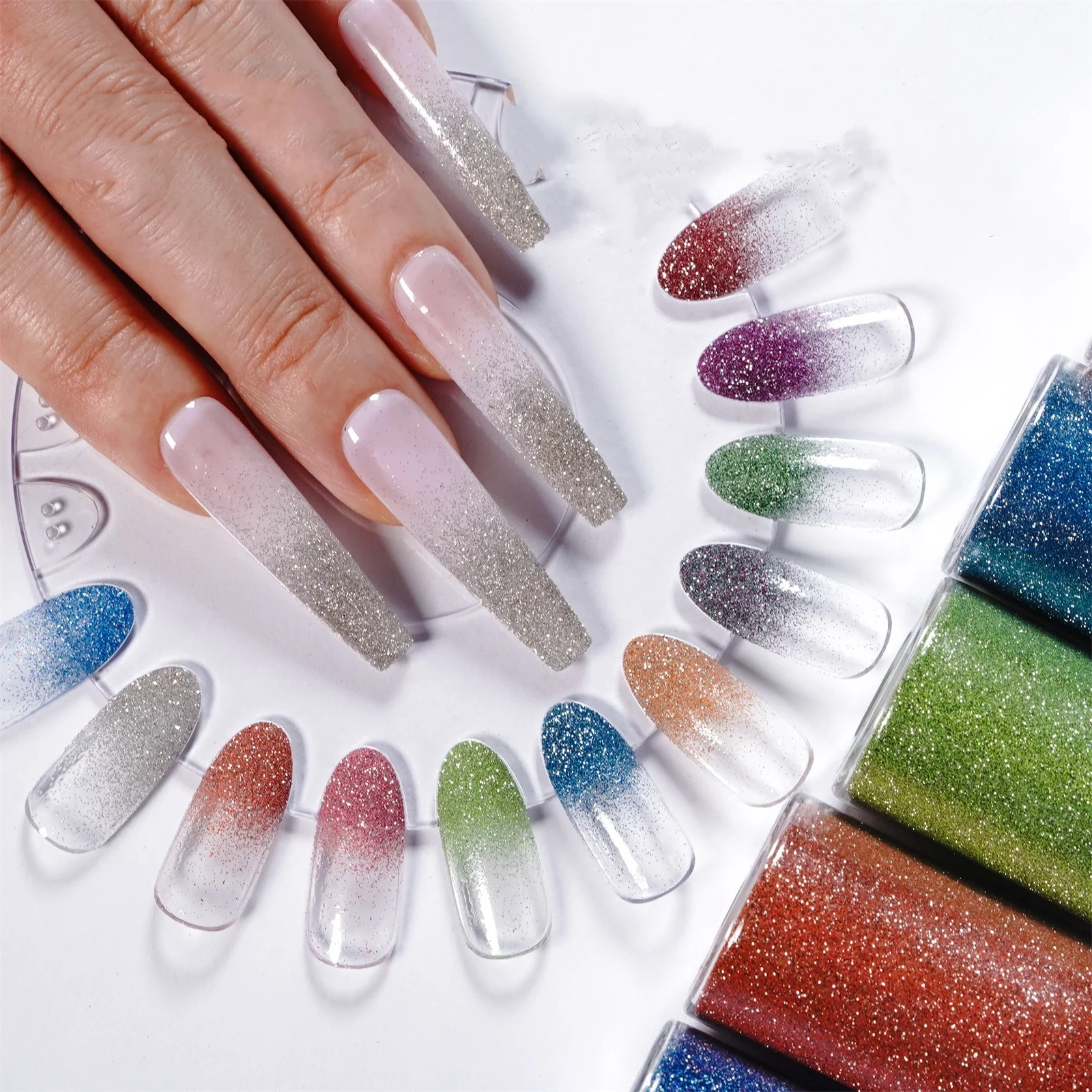 New Upgraded Version of Broken Diamond Spray Powder Nail Art Gradient Glitter Fairy Powder Neon Powder Flash