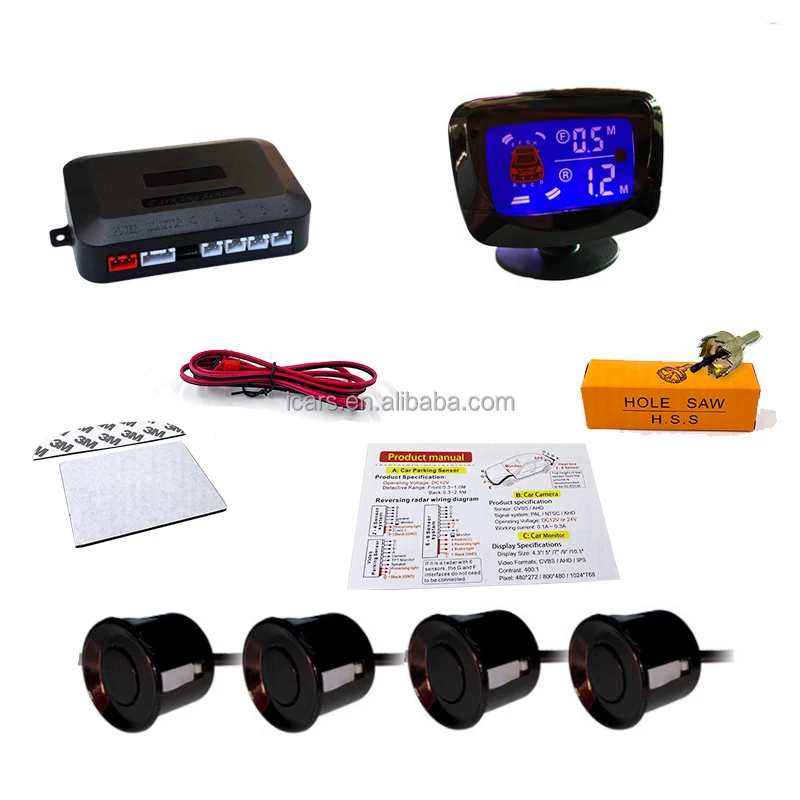 High quality car reversing aid system universal LCD parking sensor