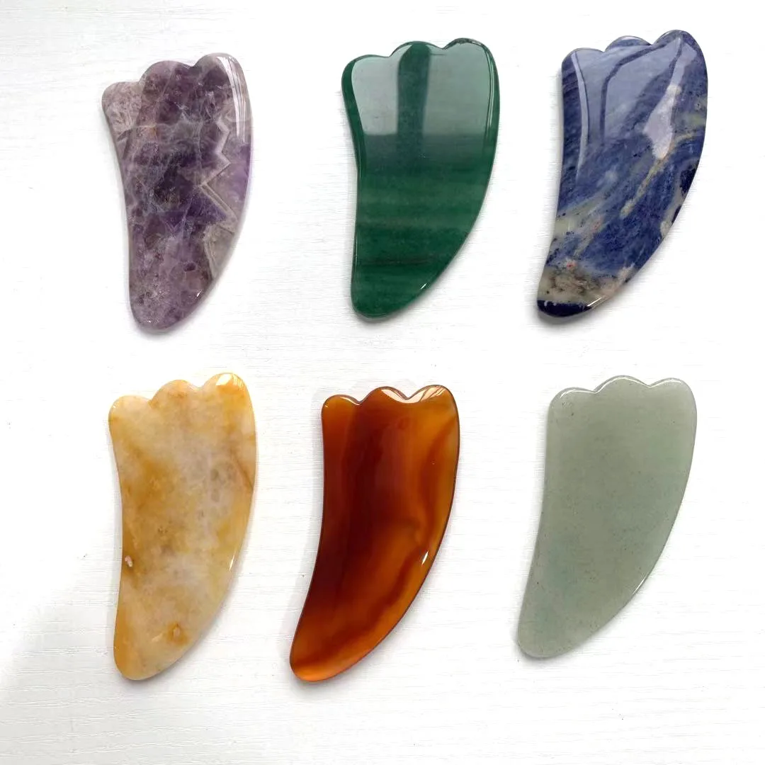 
Wholesale Natural Crystal Quartz Gua Sha Board Beauty Scrapping Plate Guasha Massager_XCG 