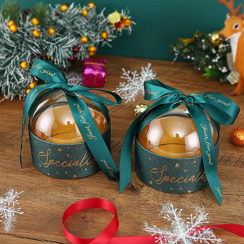 Christmas Gift Boxes Candy Box Half Round Acrylic Gift Boxes For Christmas Birthday Party Supplies