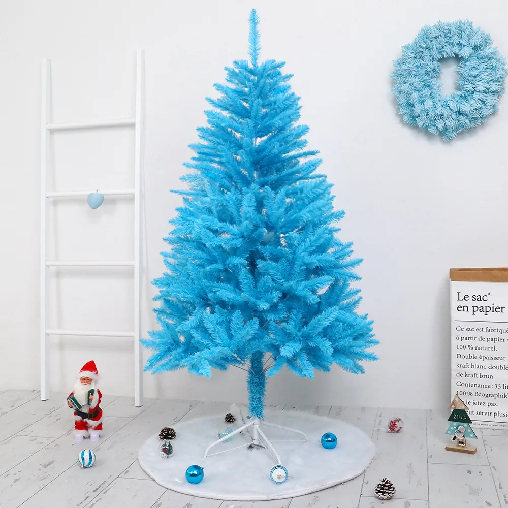 Blue Tree Christmas Decoration For Home Shopping Mall Flower Decoration