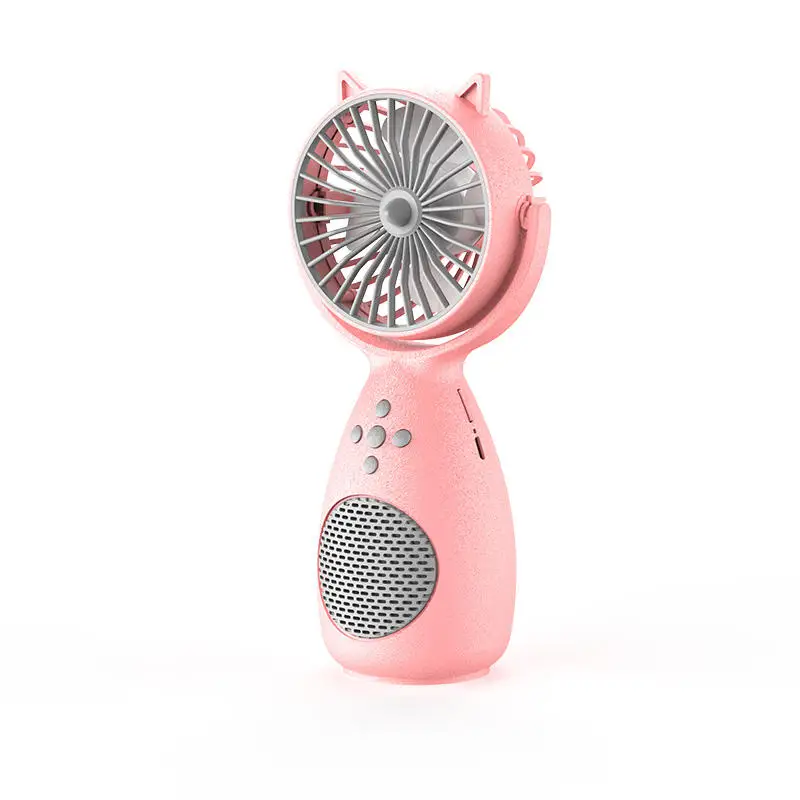 rechargeable stand power mini cartoon fan speaker charging small fan