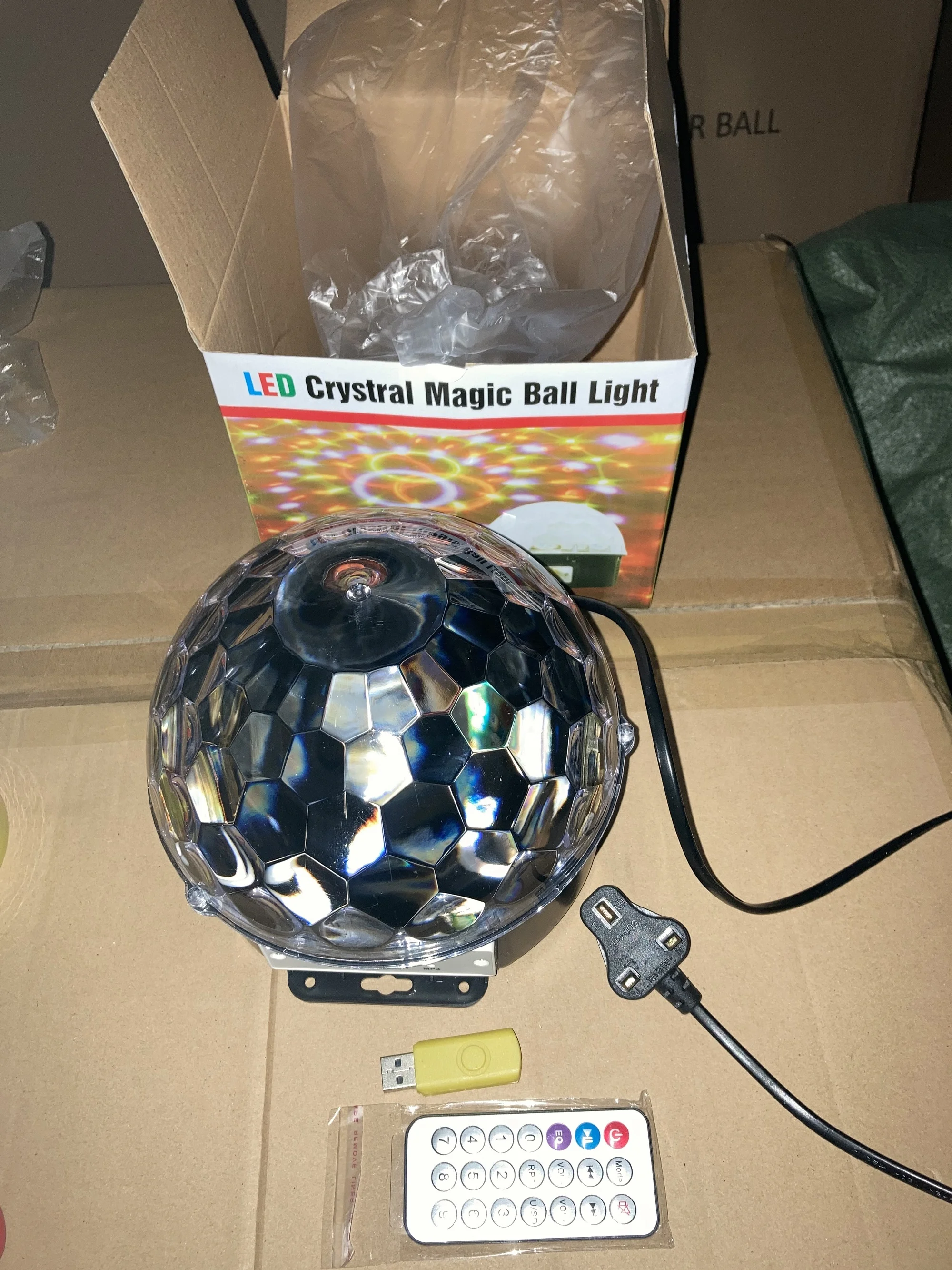 DJ LIGHTING USB MINI DISCO LIGHT portable home party remote control MP3 LED CRYSTAL MAGIC BALL DISCO LIGHTING