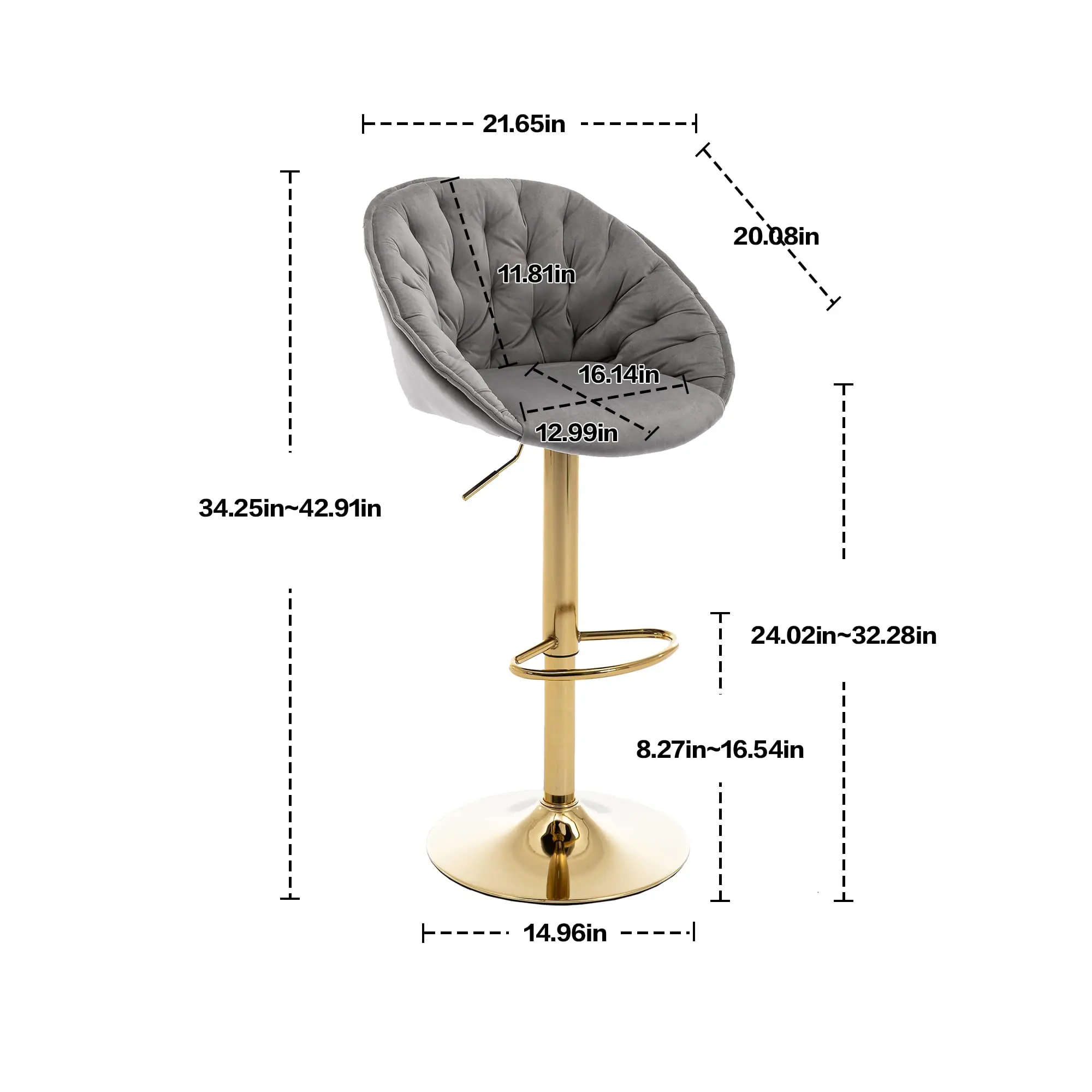 Wholesale Luxury Leather Swivel  Stool Bar Stool High Chairs With Arms