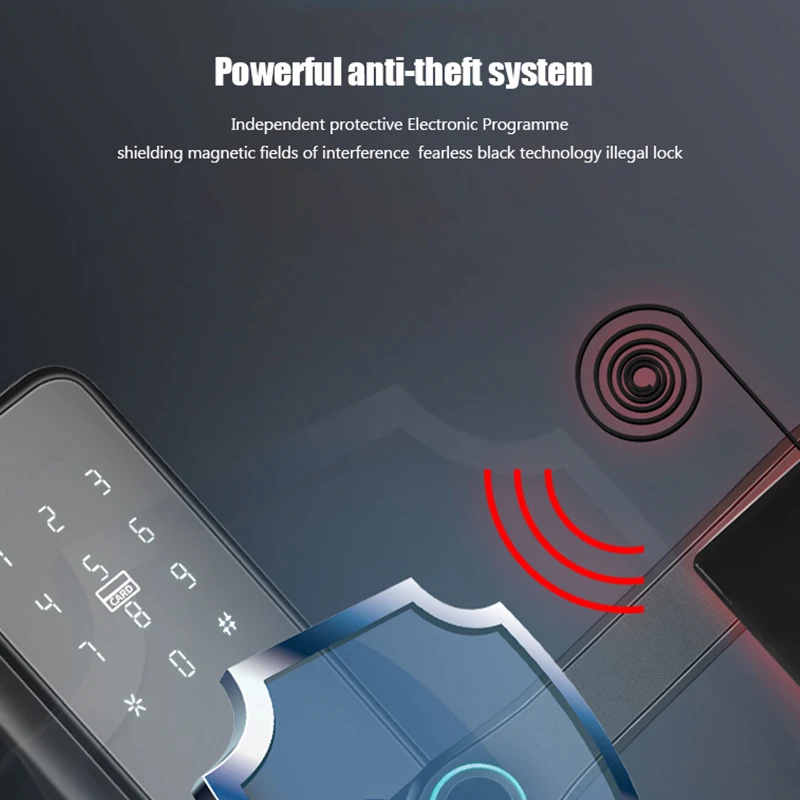 Aluminum alloy Security Smart Life Locks For Door Security CE Certified WiFi APP Access fingerprint password smart lock