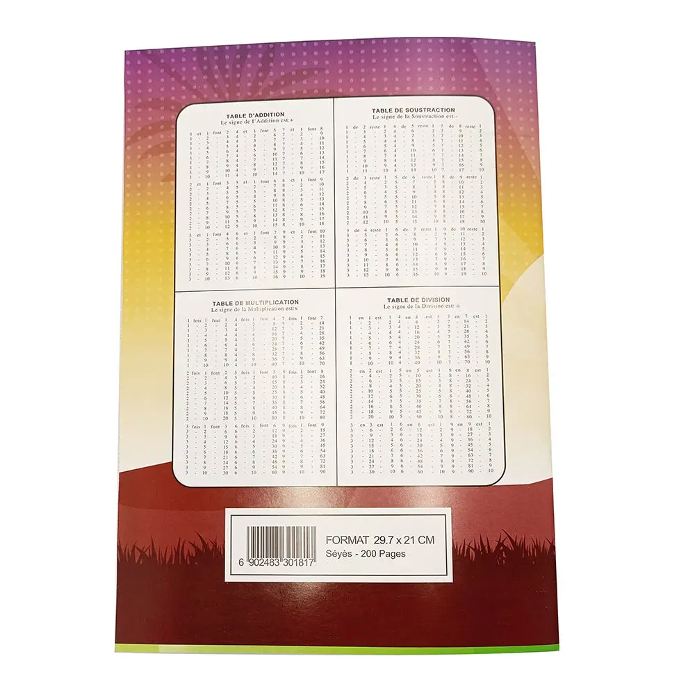 Custom Wholesale Africa Bulk School A4 200 Pages French Line Exercise Books Classmate Cheap Notebook for School Student