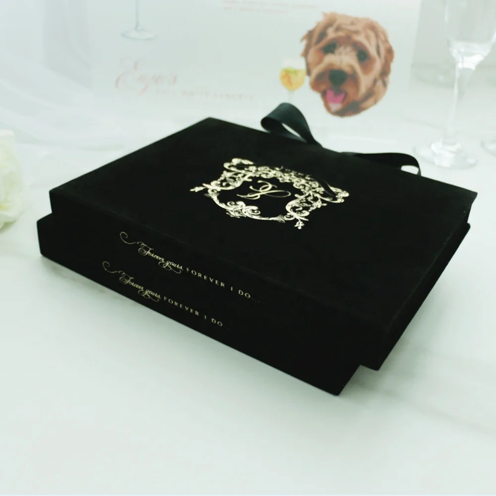 New Arrival Silk Tassel Cream Velvet Wedding Invitation Box Custom Wedding Logo Thick Acrylic Wedding Cards Invitation