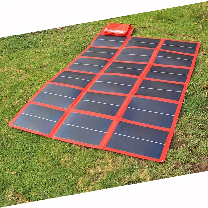 112W Flexible Foldable RED Solar Battery Charger Solar Blanket For 4WD 4X4 ORV Defender Offroad Cross-country