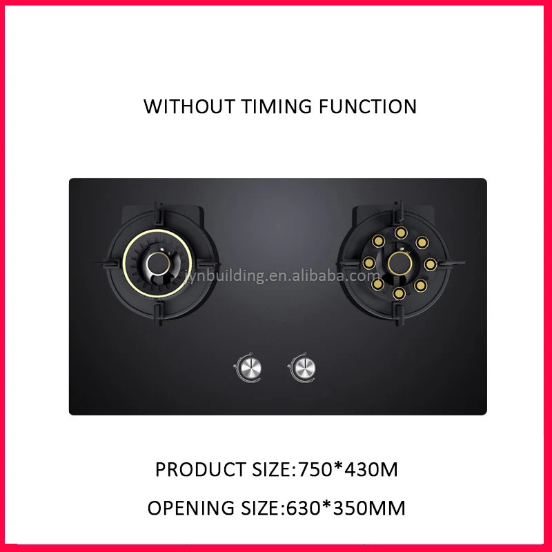 Household Nine burners 5.2KW folding NG IPG stove Timing function embedded flip dual cooker kitchen stove