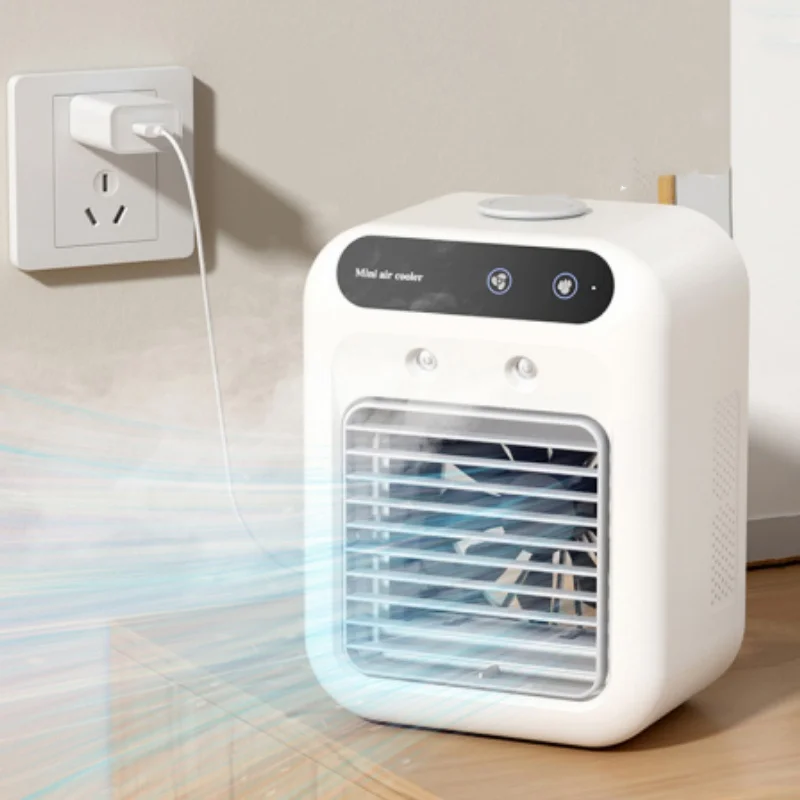 Household Small Air Conditioning Fan Portable Spray Cooler Humidification Electric Fan 1800ma Battery High Speed