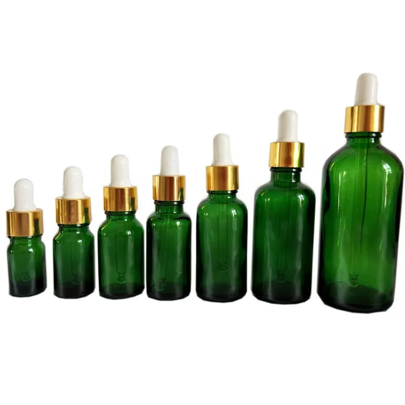 Spot 5ml-50ml green essential oil split bottle electroplating flower basket cap bottle cosmetics split bottle