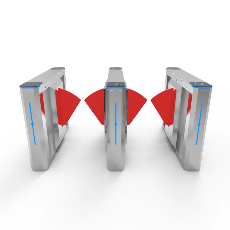 Security Office Building Entrance Access Control System Barrier Gate with RFID Reader, Qr Code Flap Turnstile