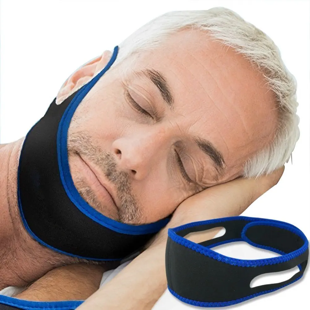Anti snore sleep deep guard stopper aid device adjustable chin strap