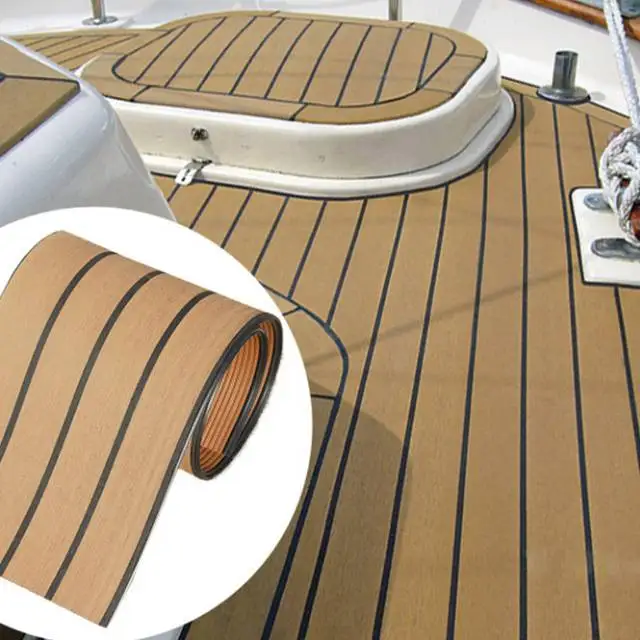 Anti Insect Wear Resistance Synthetic PVC Teak Decking For Boat Flooring