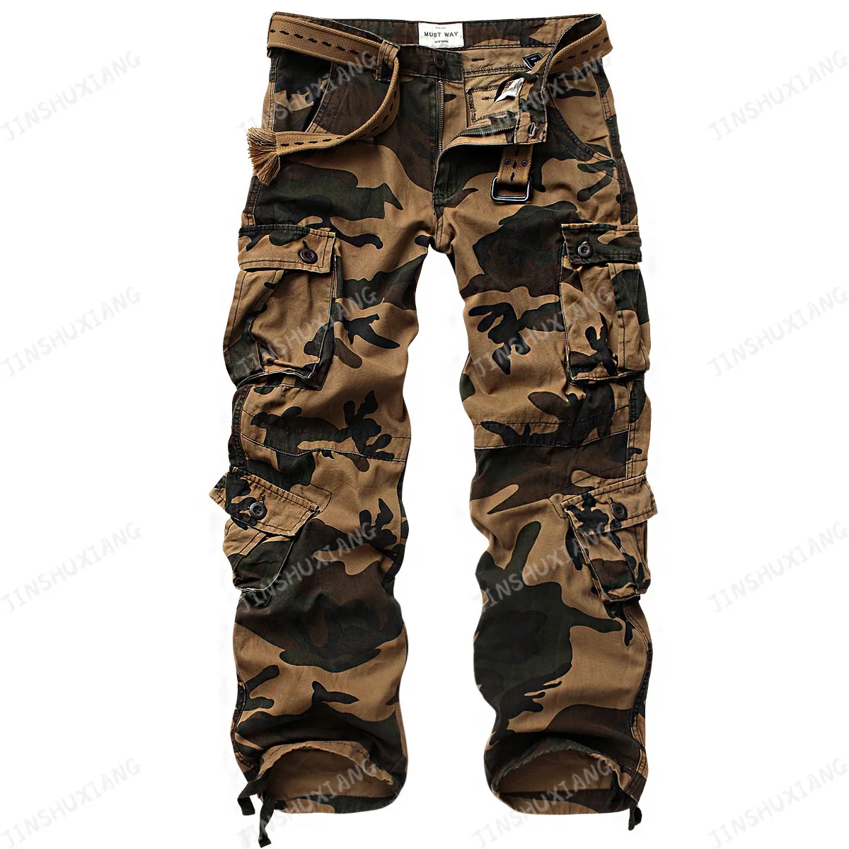 Manufacturer Custom All Over Printed Work Camouflage Trousers Man Utility Pocket Camo Baggy Cargo Pants Men