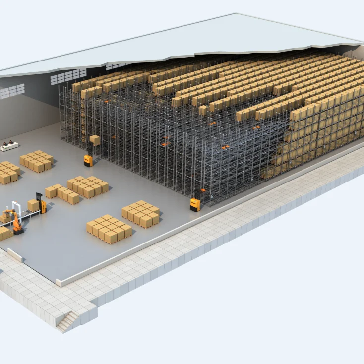 Smart warehouse high density storage pallet rack ASRS system