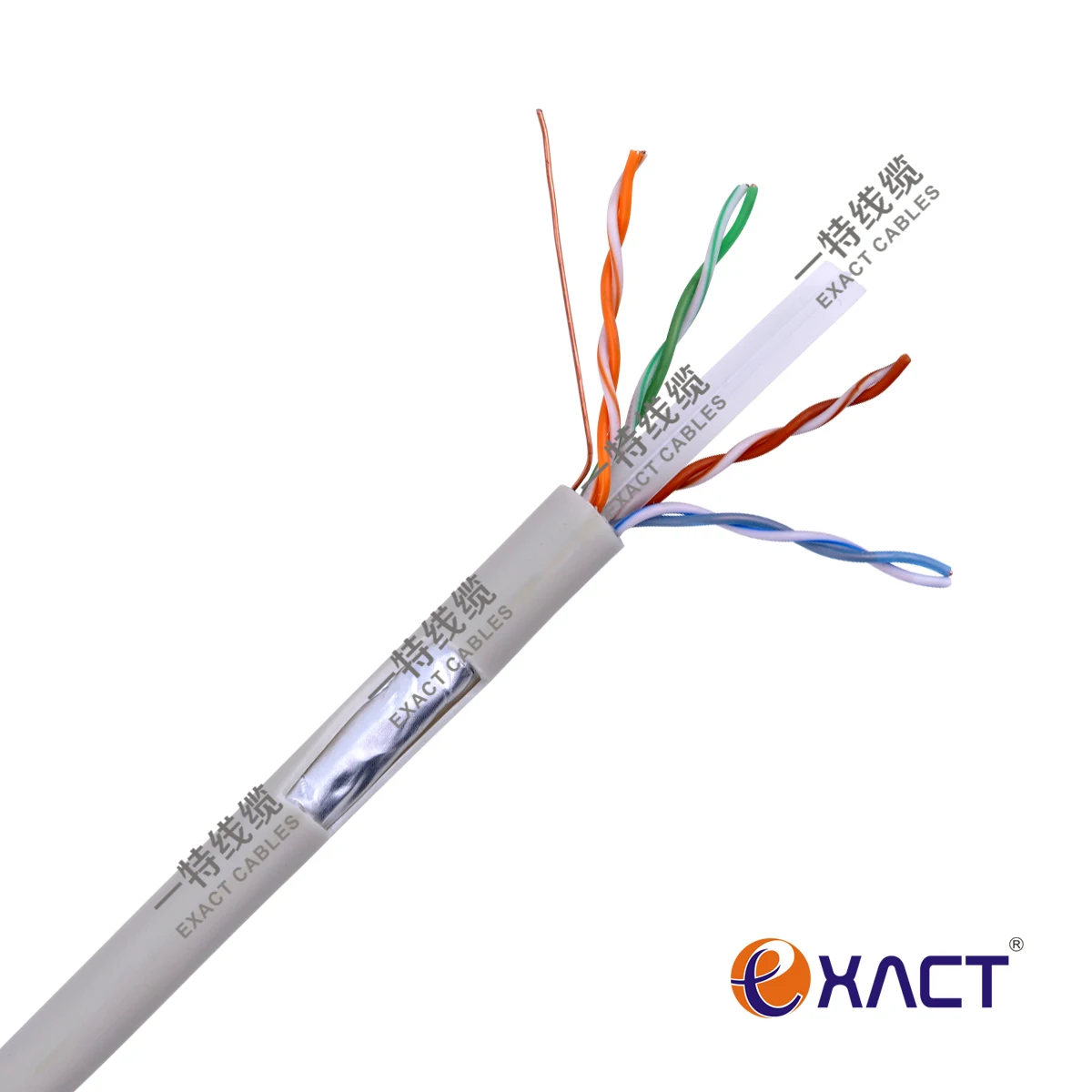 Exact Cables Outdoor Indoor Shielded UTP Cat 6 Cable  23 AWG Cat6a Cat 6 Cat6e SFTP Ethernet lan Cable for Internet