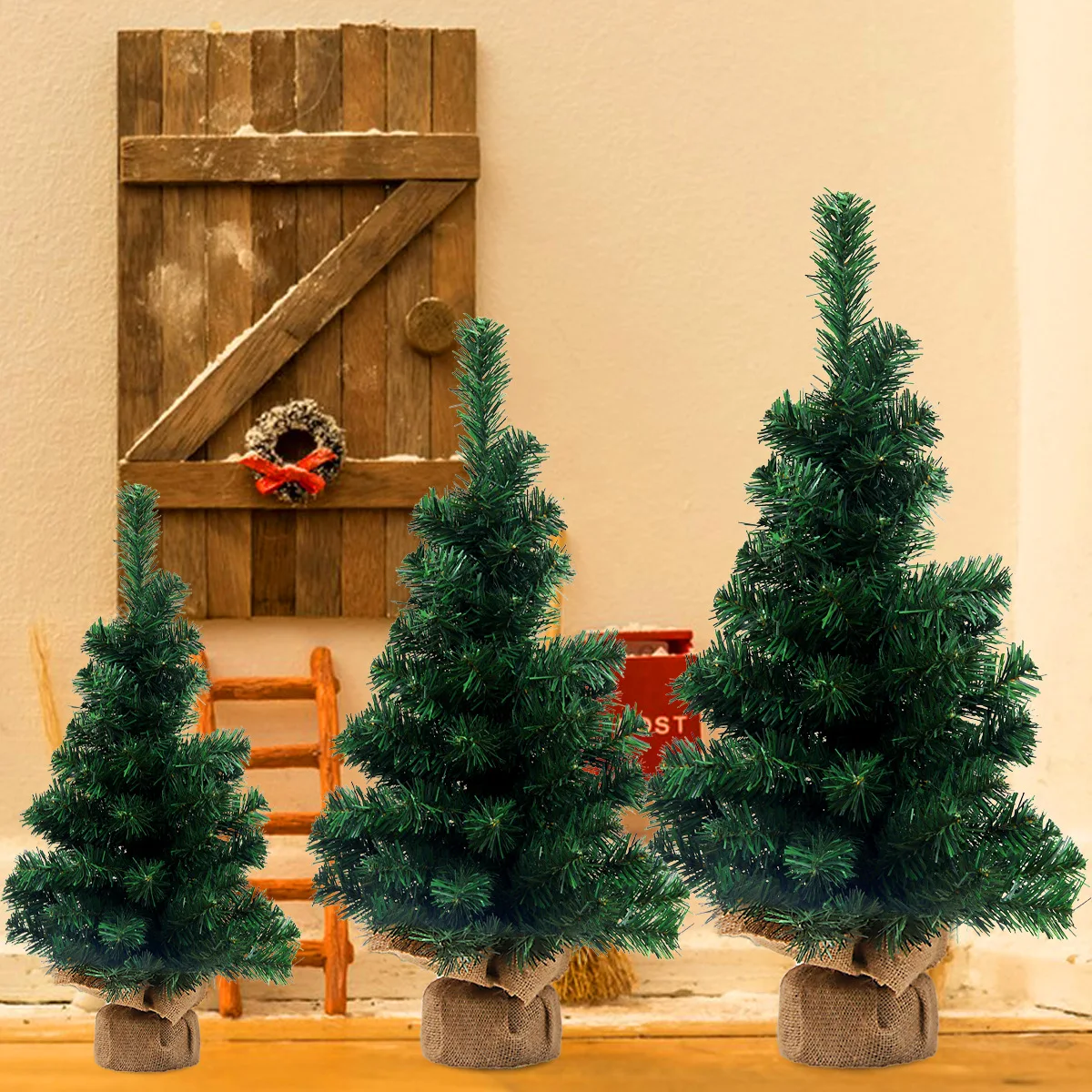 High Quality Green Pvc Xmas Tree 40 Cm 60 Cm Home Party Christmas Tree For Decoration Mini Christmas Tree With Lights