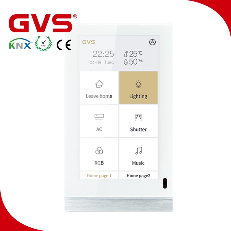  Завод Гуанчжоу KNX/bei GVS KNX решение для умного дома осветительная занавеска функция управления сенсорный экран 5 дюймов сенсорная