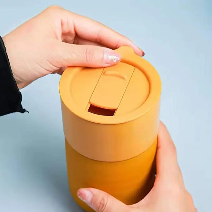 Porter Ceramic Mug W/ Protective Silicone Sleeve On-the-Go | Reusable Cup for Coffee or Tea Multicolor Maka
