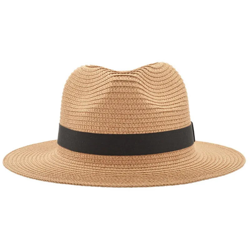 Fashion Style Summer Beach Floppy Fedora Paper Panama Hats Unisex Braid Straw Hat Wholesale 2022
