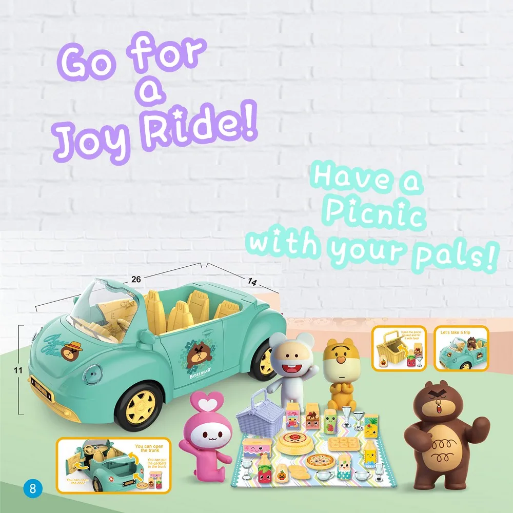 Creative Pretend Picnic Basket, with a Fancy Car for Roll Play