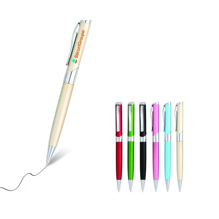 ballpen wholesale metal aluminum oxidation barrel Custom Logo printed promotional gift ballpen