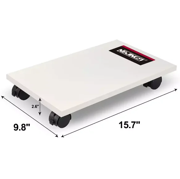 Adjustable Mobile CPU Stand with 4 Locking Caster Wheels Wooden Computer Tower Stand Desktop Rolling PC Stand