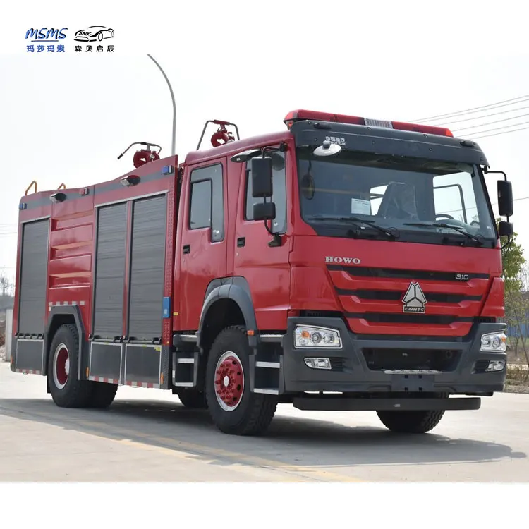 Dry Powder Water Combined Emergency Fire Truck Howo 310Hp 340Hp 4X2 Fire Engine