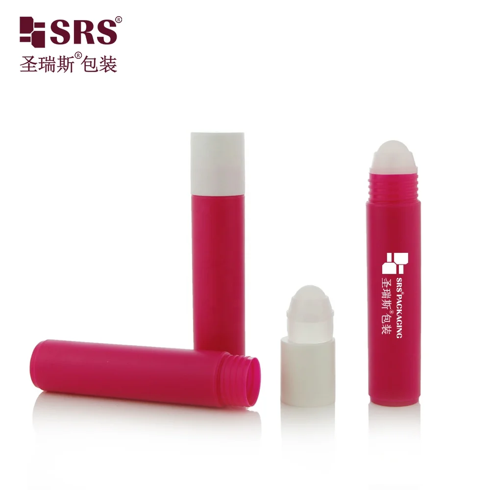 RPP(P)-35ML New Arrival Burgundy Colored Injection Empty Bottle with Big Plastic Roll on Ball Tip for Massage Gel