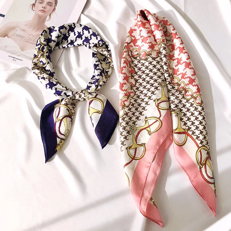 New 2021 Korean Daqian Spring and Summer Bird Pattern Fresh Printed Silk Scarf