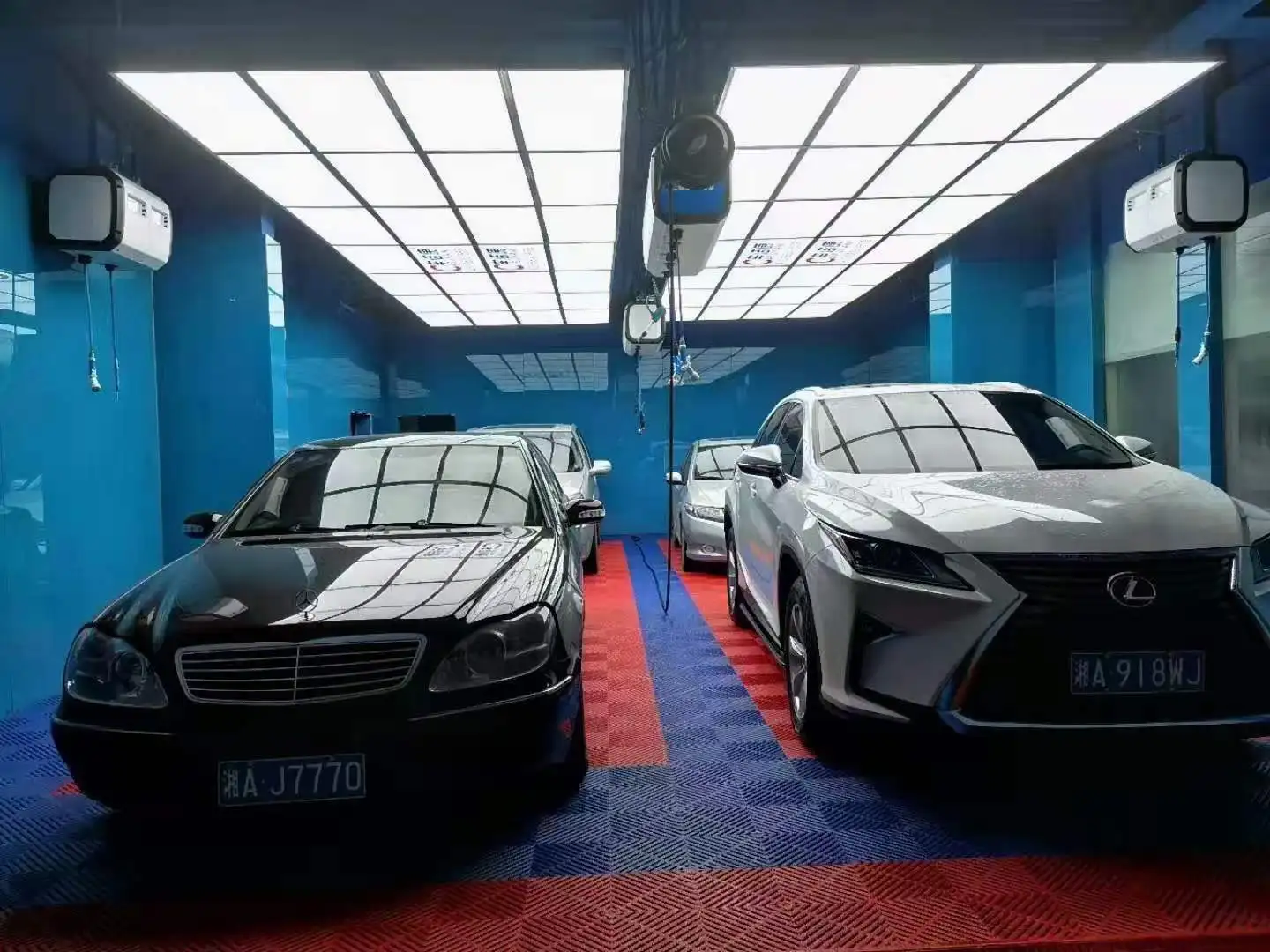 colourful hexagonal pendant shape ceiling cylinder night light touch sensitive panels led