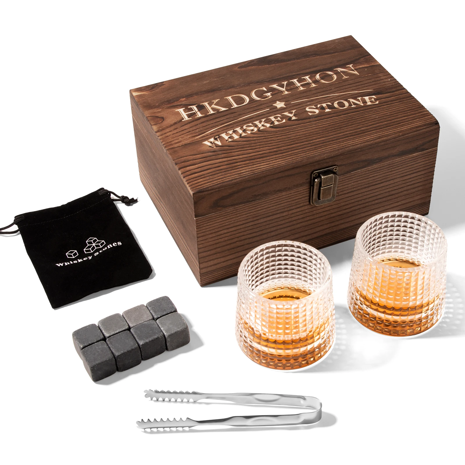 Wine Whisky Glass Set Of Bourbon Whiskey Stones Gift Set Glasses Gift In Wooden Box For Men