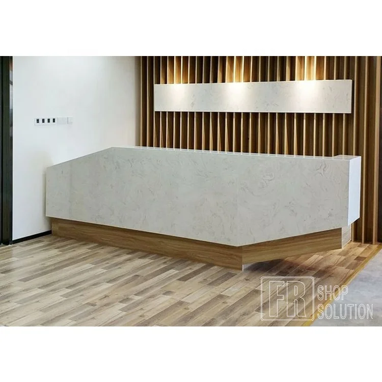 Профессиональный поставщик хорошее качество Изогнутые современный стол регистрации для продажи