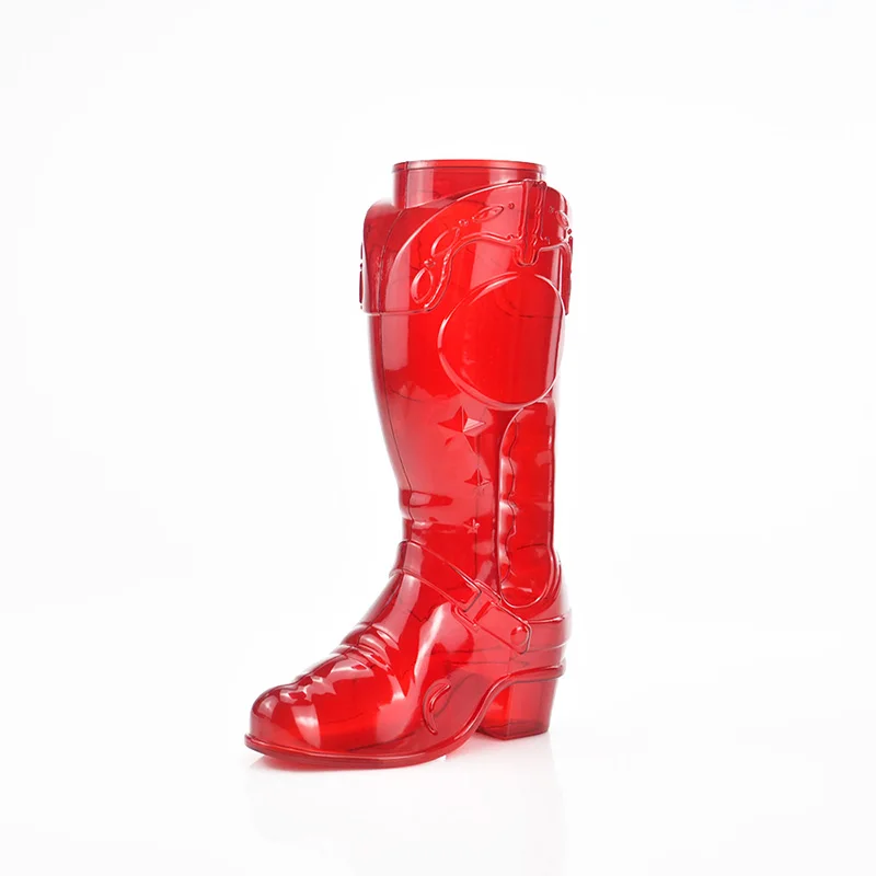 46oz large capacity PVC plastic cup boot shape cup slush yard cup with straw and lid.