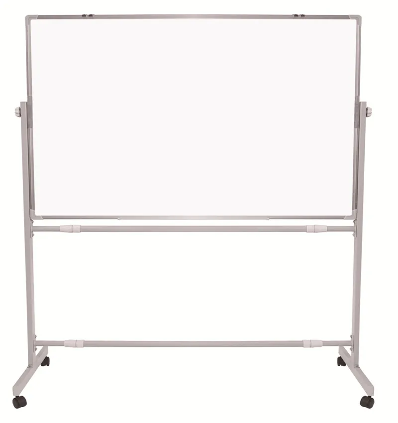 Dry erase double side erasable magnetic white board with mobile stand bracket for office