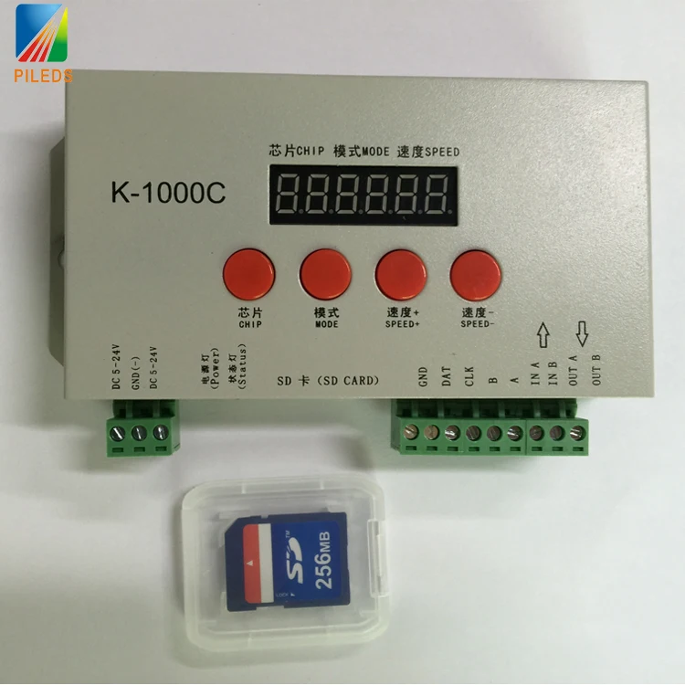 K-1000C новый дизайн Rgb Led контроллер светодиодных USB Sd Card Dmx цифровой светодиодной