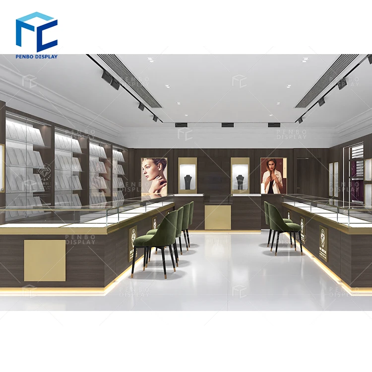 Luxury Jewelry Decoration Shop Design Display Furniture Wholesale Jewellery Store Display Showcase